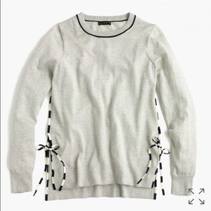NWT JCREW STRIPE SIDE BOWS SWEATER (SIZE:XS)